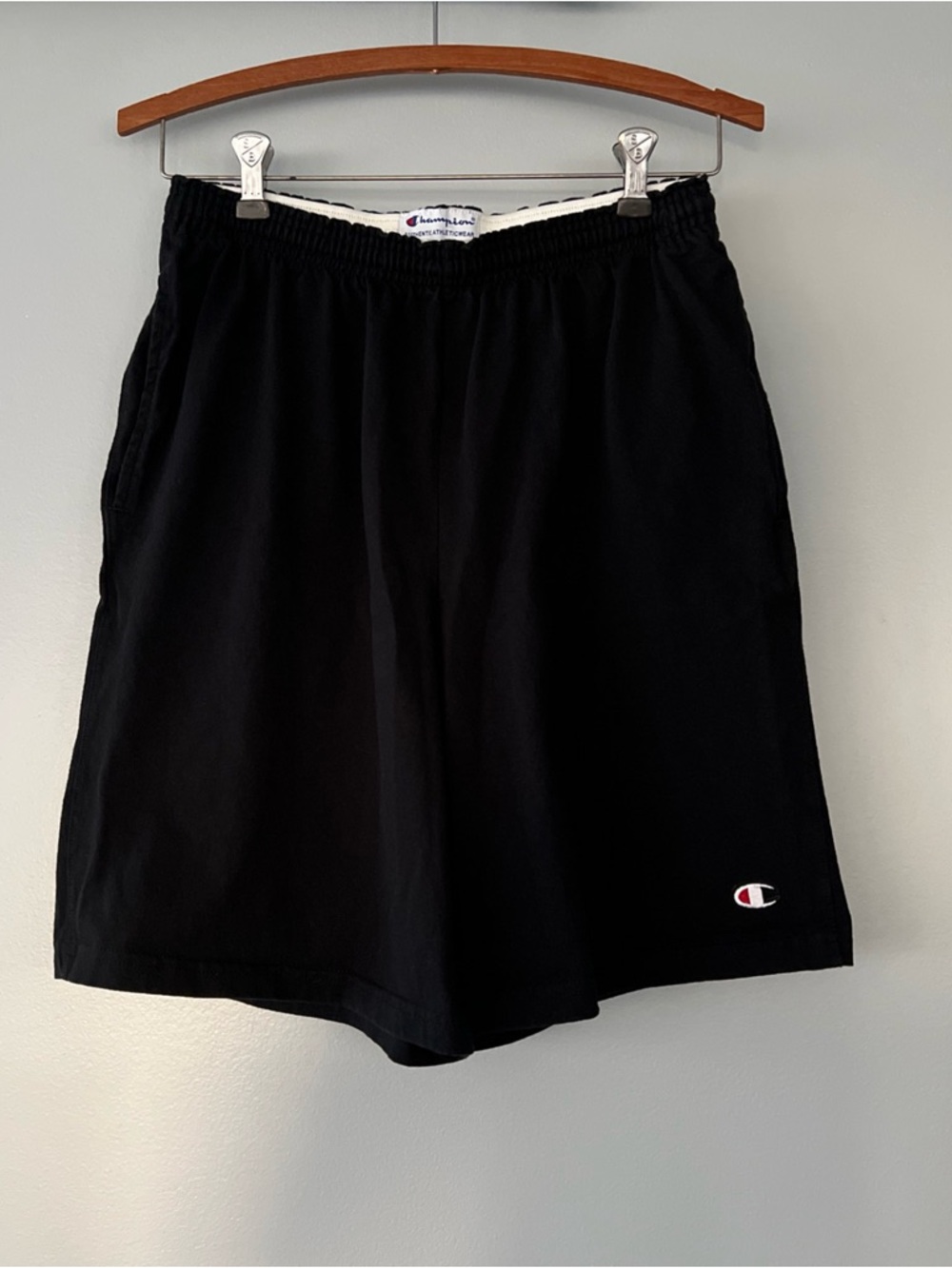 Champion Men's Black Athletic Shorts Y2K